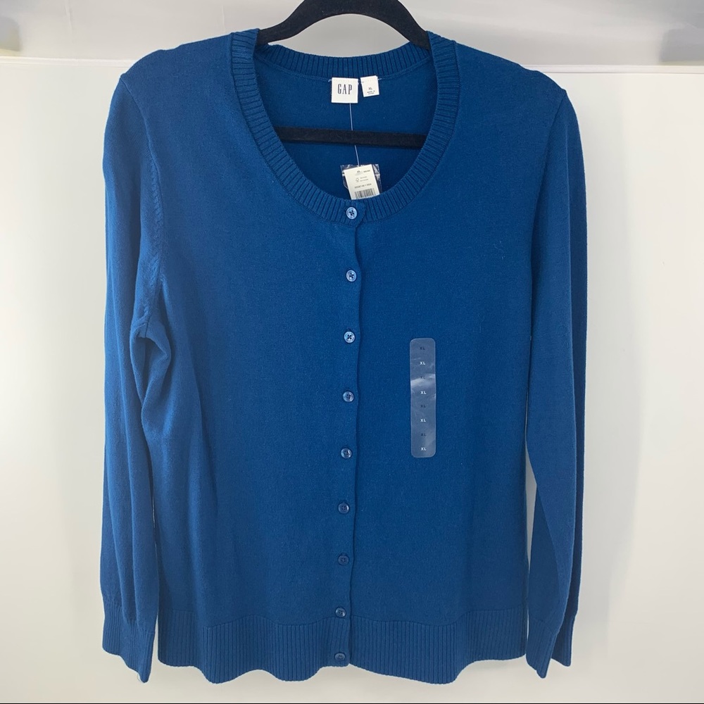 Gap Button Down Blue Cardigan Knit Sweater XL